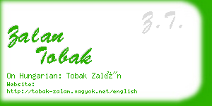 zalan tobak business card